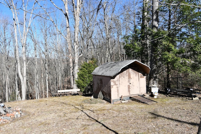 view of shed