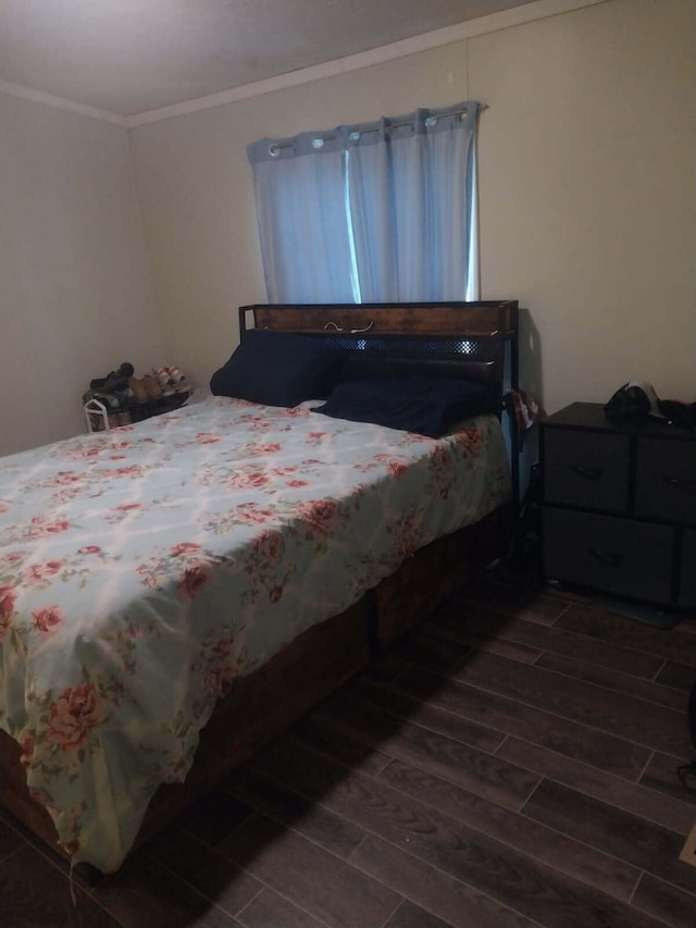 250 Ore Mines Rd, Owingsville, KY 40360 - bedroom featuring ornamental molding and dark wood-style flooring