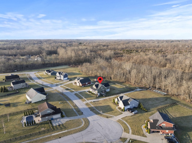 aerial view with a forest view