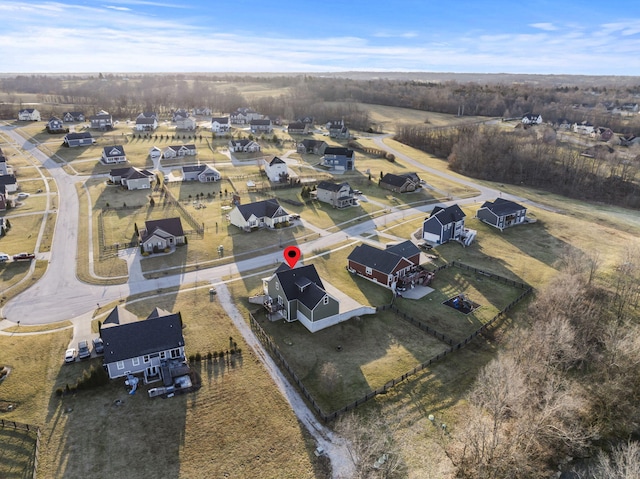 aerial view with a residential view