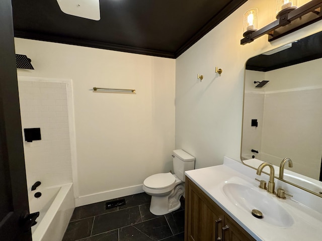 236 Walnut Ave, Somerset, KY 42503 - bathroom featuring toilet, tile patterned floors, vanity, bathing tub / shower combination, and baseboards