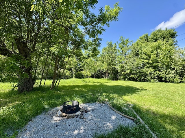 236 Walnut Ave, Somerset, KY 42503 - view of grassy yard with an outdoor fire pit