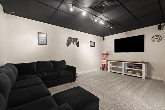 1841 Peter Cave Rd, Mckee, KY 40447 - carpeted living area featuring baseboards and rail lighting