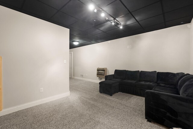 1841 Peter Cave Rd, Mckee, KY 40447 - carpeted living area featuring baseboards and heating unit