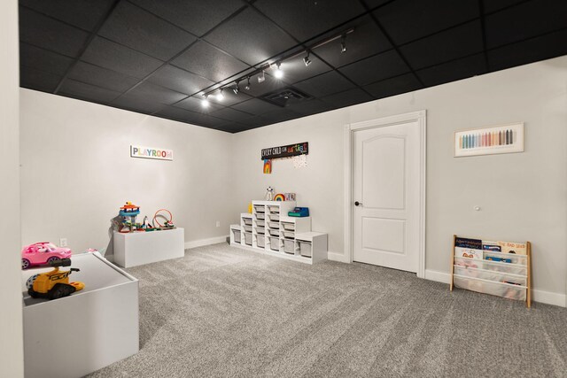 1841 Peter Cave Rd, Mckee, KY 40447 - recreation room with rail lighting, carpet flooring, and baseboards