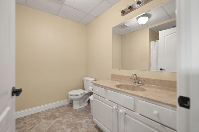 1841 Peter Cave Rd, Mckee, KY 40447 - full bath with tile patterned floors, a drop ceiling, baseboards, and vanity