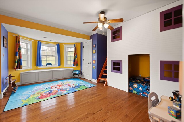 1841 Peter Cave Rd, Mckee, KY 40447 - rec room with a ceiling fan and wood finished floors