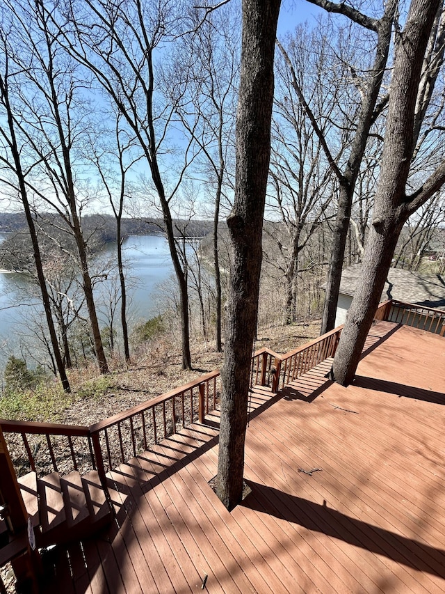 3101 Simpson Dr, Somerset, KY 42503 - wooden deck featuring a water view