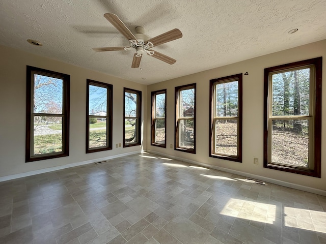 3101 Simpson Dr, Somerset, KY 42503 - unfurnished sunroom featuring visible vents and ceiling fan