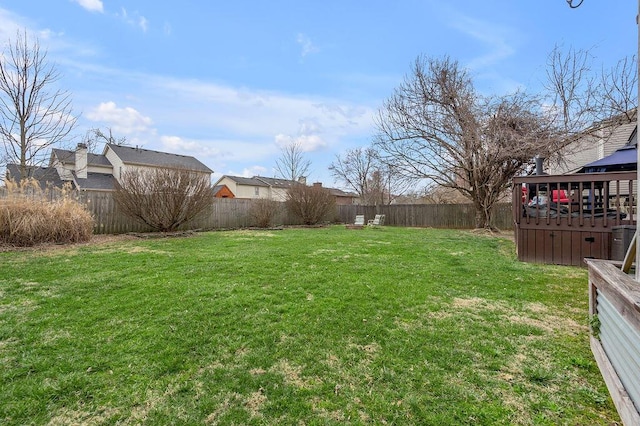 view of yard featuring a fenced backyard