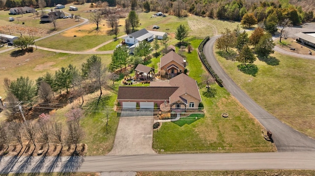 aerial view featuring a rural view