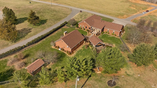 aerial view with a rural view