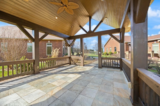 view of patio / terrace with ceiling fan