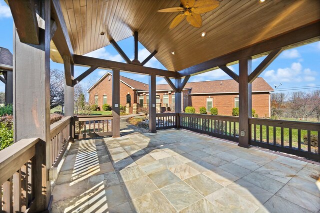 view of patio / terrace with a ceiling fan