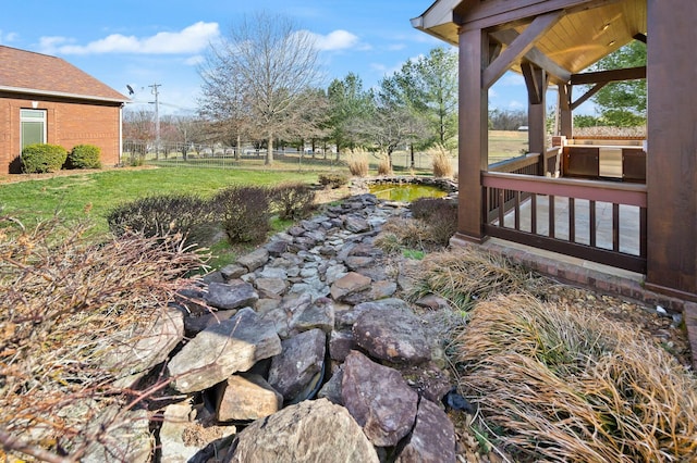 view of yard with fence