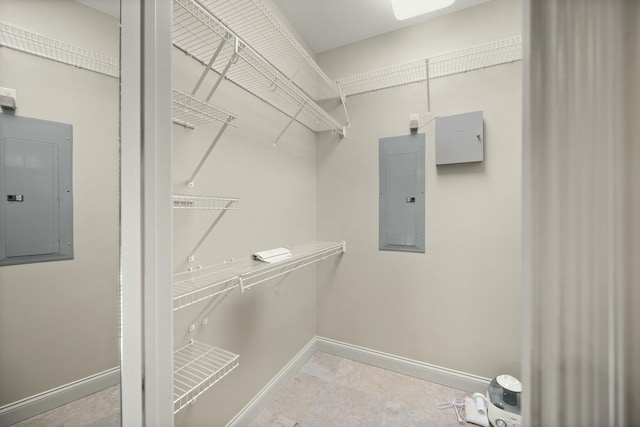 walk in closet with electric panel