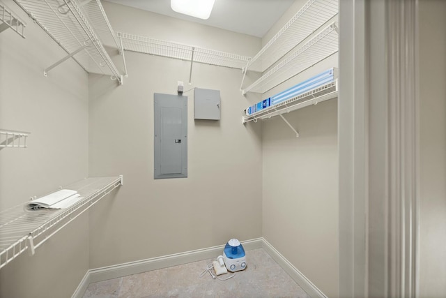 walk in closet with electric panel