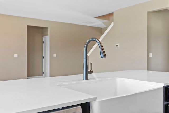 room details with light countertops and a sink