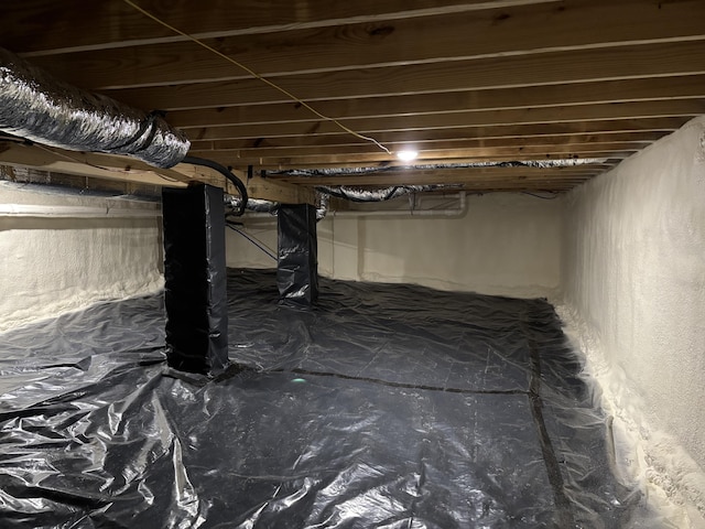 below grade area with crawl space