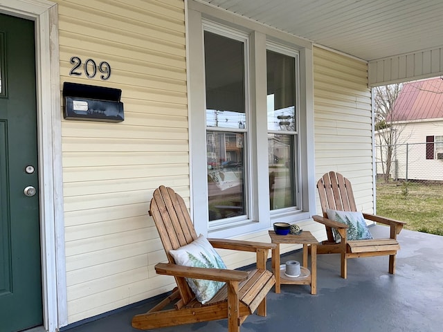 view of patio / terrace featuring covered porch