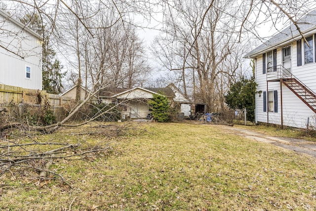 view of yard with fence