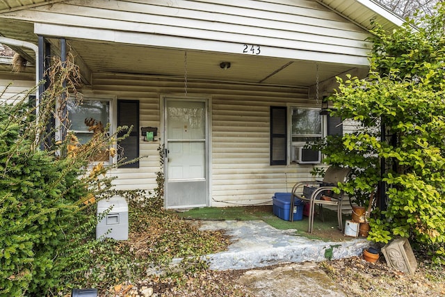 property entrance with cooling unit