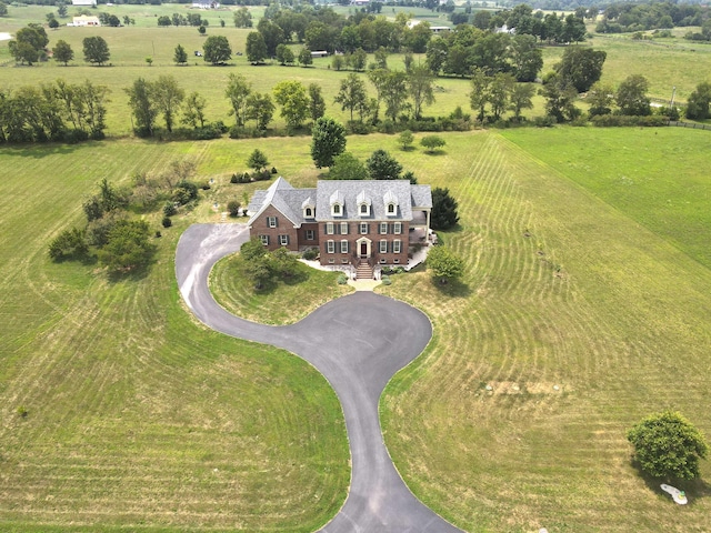 bird's eye view featuring a rural view