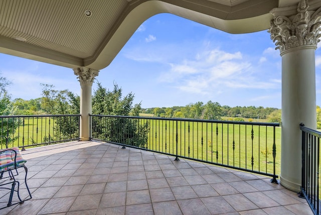 view of patio / terrace with a balcony