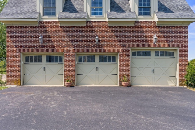 garage with driveway