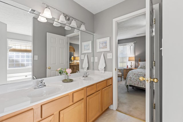 bathroom featuring a sink, a wealth of natural light, and ensuite bathroom