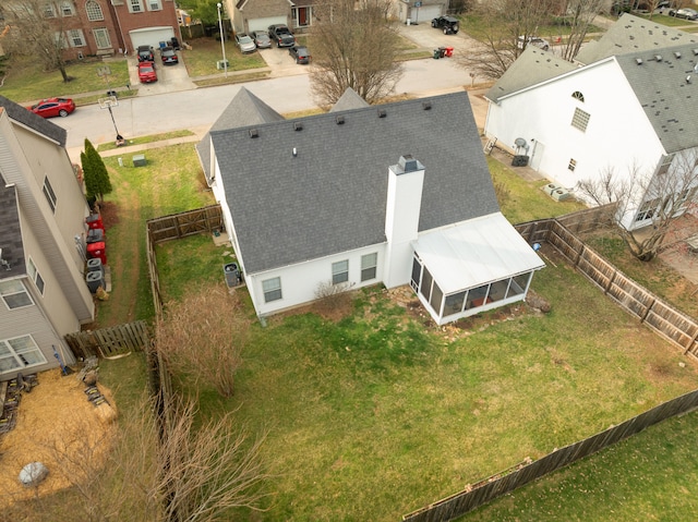 aerial view with a residential view