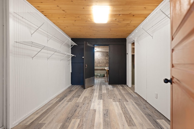 walk in closet featuring wood finished floors