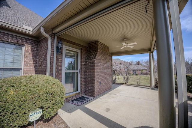 view of patio / terrace with ceiling fan