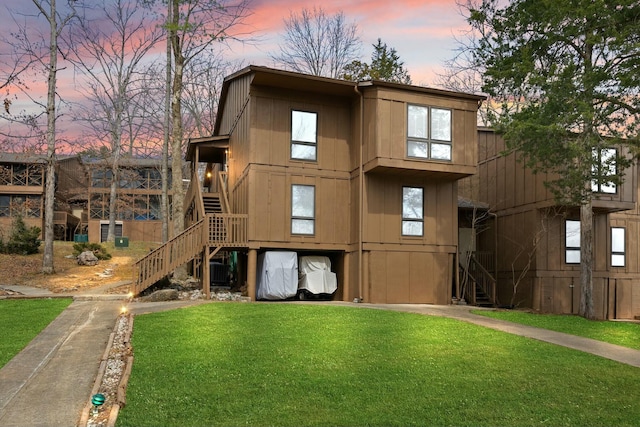 view of property featuring stairs