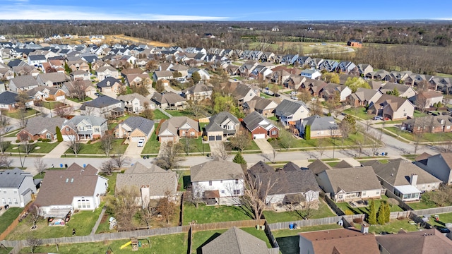 drone / aerial view with a residential view