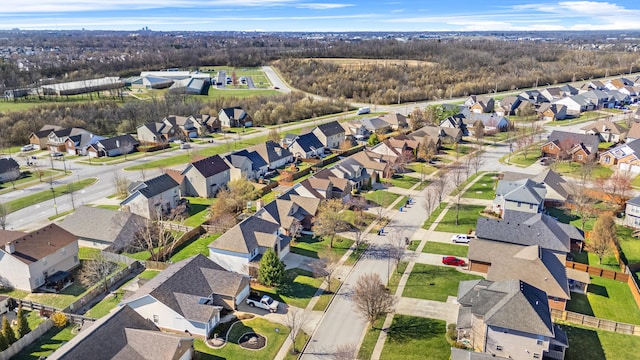 bird's eye view with a residential view