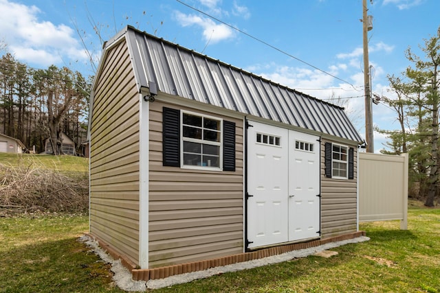 view of shed