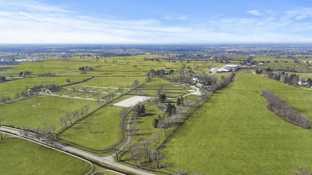 aerial view featuring a rural view