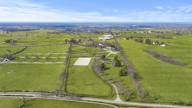 drone / aerial view with a rural view