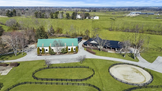 bird's eye view with a rural view