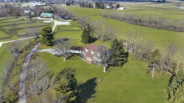 bird's eye view with a rural view