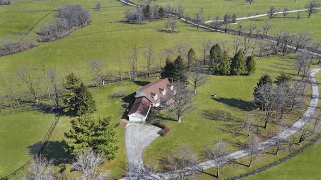 drone / aerial view featuring a rural view