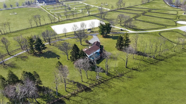 aerial view with a rural view