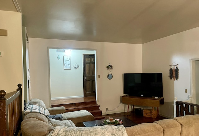 110 Silvercreek Dr, Danville, KY 40422 - living area with baseboards and wood finished floors