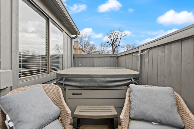 view of patio / terrace featuring fence