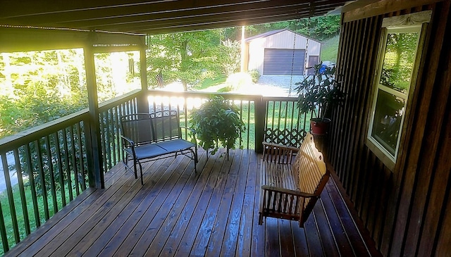 278 John Dr, Burnside, KY 42519 - wooden deck with a storage shed and an outdoor structure