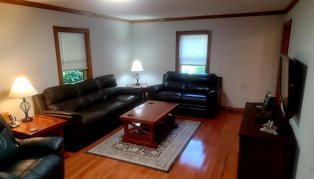 278 John Dr, Burnside, KY 42519 - living area with wood finished floors and ornamental molding