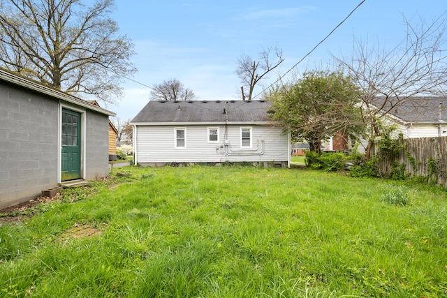 back of house featuring fence