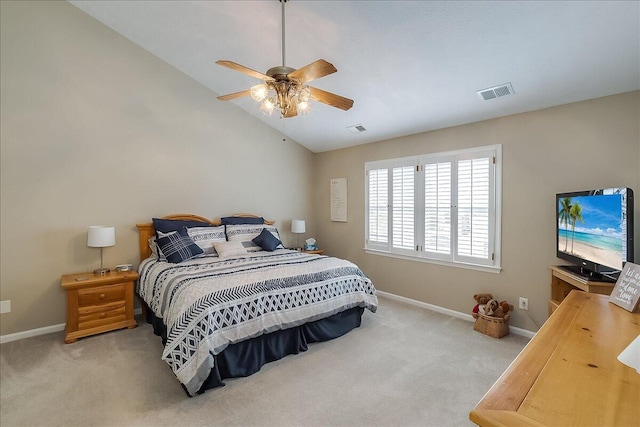 424 Amberley Dr, Lexington, KY 40515 - bedroom featuring carpet flooring, visible vents, and vaulted ceiling