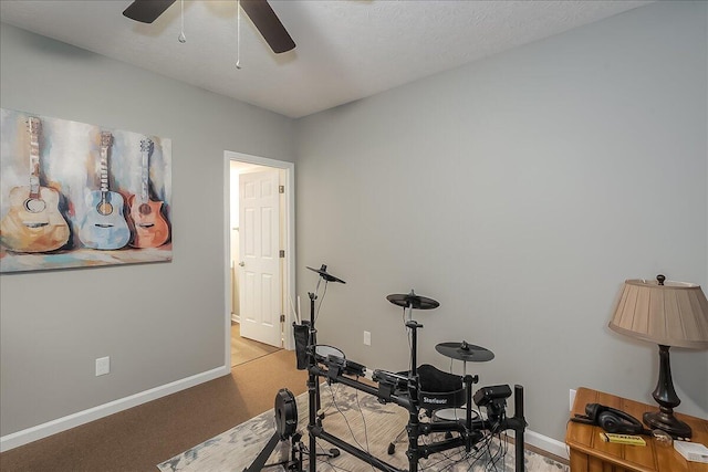 424 Amberley Dr, Lexington, KY 40515 - exercise room featuring baseboards and a ceiling fan
